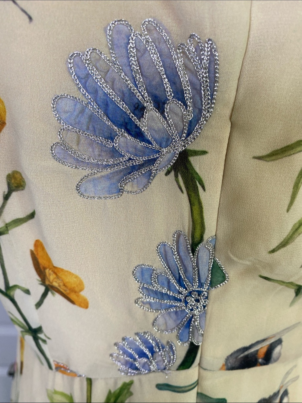 Anthropologie Pankaj & Nidhi Butterfly Garden Beaded Midi Dress NWT 6 - Picture 7 of 15